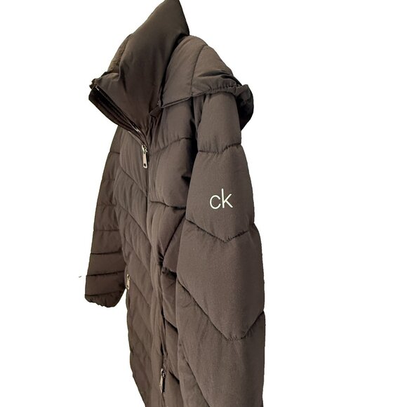 Calvin Klien New with Tags Black Puffer Jacket Detachable Hood Zip Pockets - Picture 3 of 9